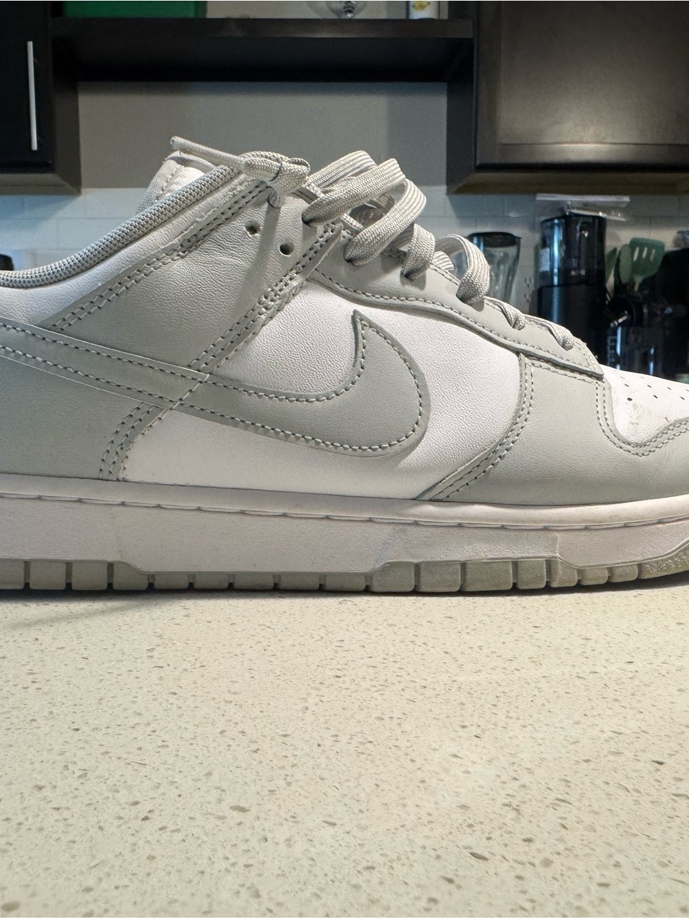 Nike Men’s White and Light Gray Low-Top Sneakers with Swoosh